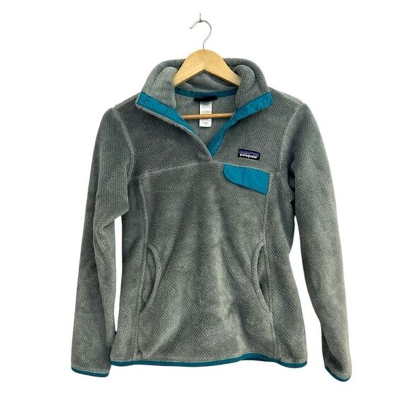 Patagonia Women's Re-Tool Snap-T Pullover Nickel Gray & Cuban Blue Size Small - Picture 2 of 6